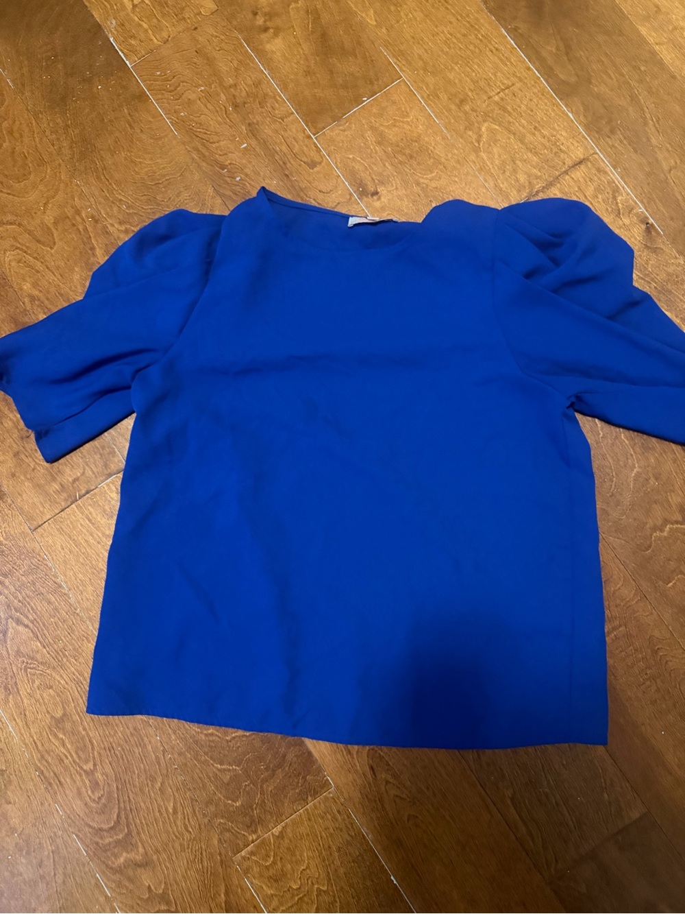 CDM Royal Blue Puff-Sleeve Blouse – Size Medium 💙